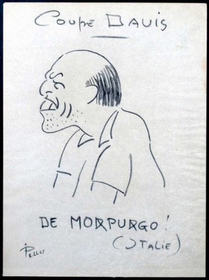 TENNIS. PELLOS René (1900-1998). Deux caricatures...
