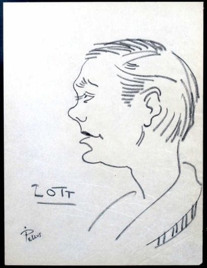 TENNIS. PELLOS René (1900-1998). Quatre caricatures...