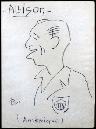 TENNIS. PELLOS René (1900-1998). Quatre caricatures...