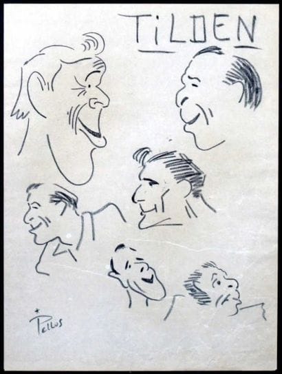TENNIS. PELLOS René (1900-1998). Quatre caricatures...