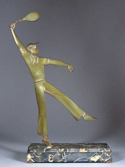 TENNIS. Ecole française vers 1940-1950. 
