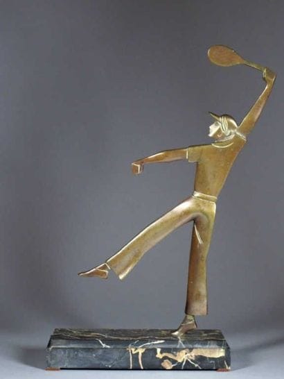 TENNIS. Ecole française vers 1940-1950. 