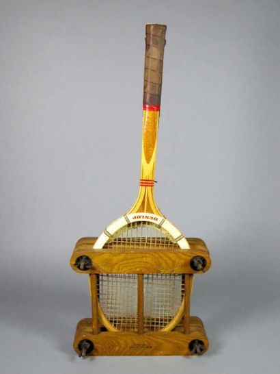 TENNIS. Presse-raquettes double en bois de...