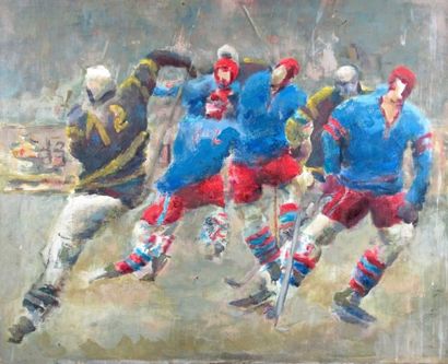 JEUX DE BALLE / HOCKEY. Ecole française,...