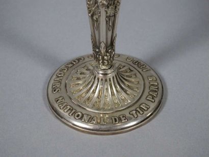 TIR. Coupe trophée sur piédouche en argent...
