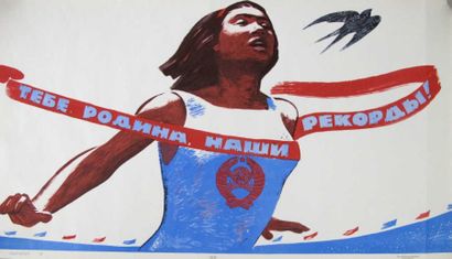ATHLETISME. Affiche russe de 1967. Haut.:...