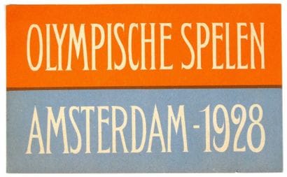 JEUX OLYMPIQUES / Amsterdam 1928. Etiquette...