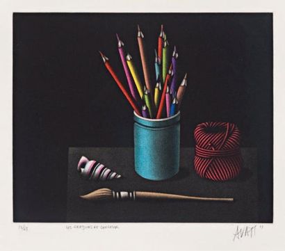 Mario AVATI (1921-2009)
Les Crayons de couleurs....