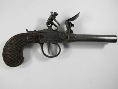 Pistolet à coffre à silex, deux coups. Canons...