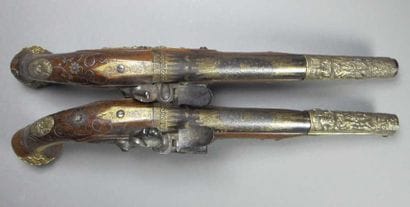 Paire de pistolets à silex pour l'Orient....