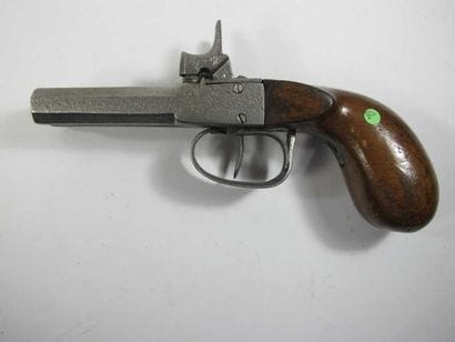 Pistolet à coffre à percussion, deux coups....