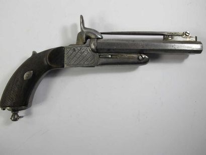 Pistolet à broche à baïonnette, deux coups,...