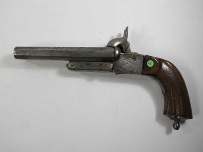Pistolet à broche deux coups, calibre 12...