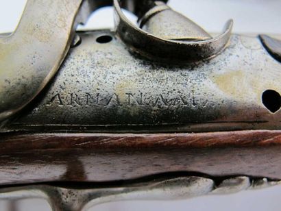 Paire de pistolets d'arçon à silex transformé...