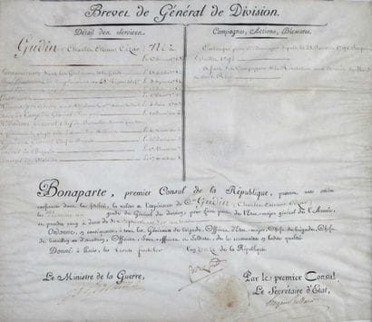 Brevet de Général de division de Charles...