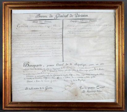 Brevet de Général de division de Charles...