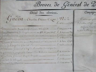 Brevet de Général de division de Charles...