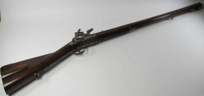 Belle carabine de chasse à silex. Fort canon...