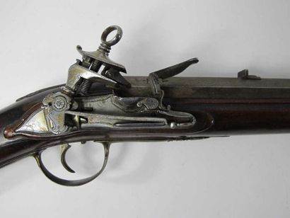 Belle carabine de chasse à silex. Fort canon...