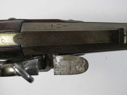 Belle carabine de chasse à silex. Fort canon...