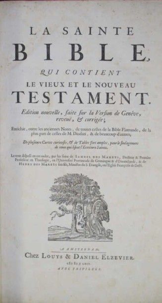 BIBLE (LA SAINTE) qui contient le vieux et...
