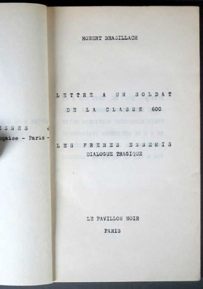 BRASILLACH Robert
Poèmes de Fresnes. Paris,...