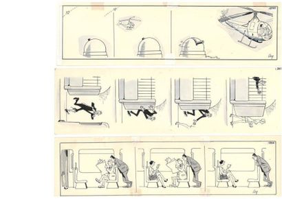 COQ
Lot de 74 strips à l'encre de Chine et...