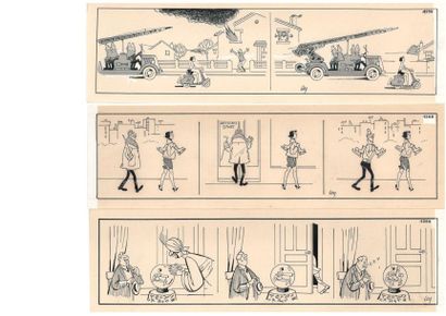 COQ
Lot de 74 strips à l'encre de Chine et...