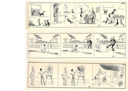 COQ
Lot de 58 strips à l'encre de Chine,...
