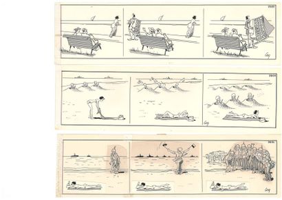 COQ
Lot de 98 strips à l'encre de Chine,...
