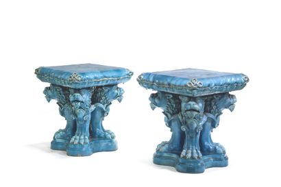 MASSIER Jérôme (1850-1926)
Paire de tabourets...