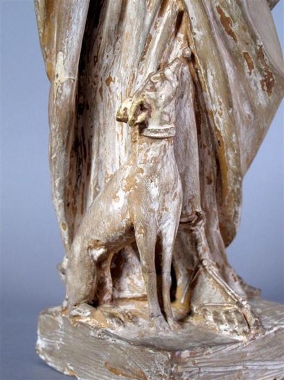 Deux statuettes formant pendant, en terre...
