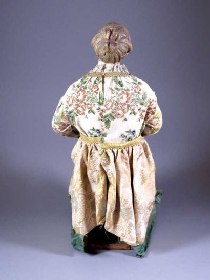 Grand santon napolitain en bois figurant...