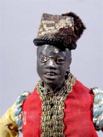 Santon napolitain en terre cuite et en bois...
