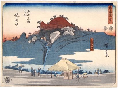 Ensemble de dix estampes japonaises, dont...