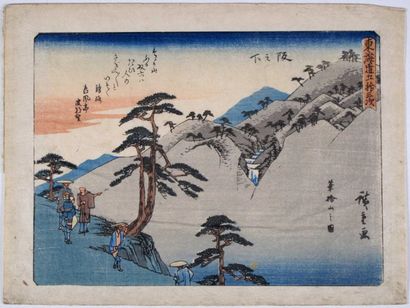 Ensemble de dix estampes japonaises, dont...