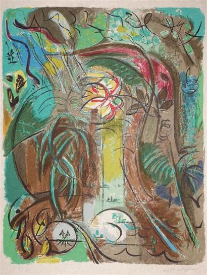 André Masson (1896-1987) Paysage. Vers 1970....