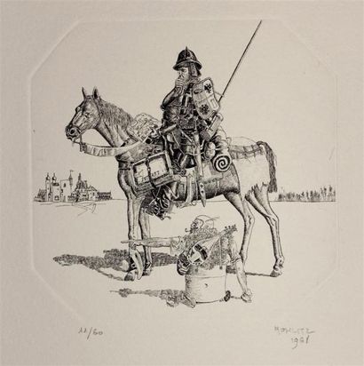Philippe Mohlitz (né en 1941) Cavalier et...