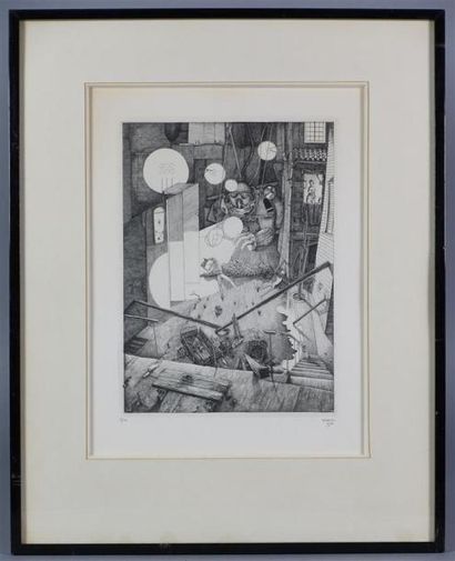 Philippe Mohlitz (né en 1941) La Barricade....