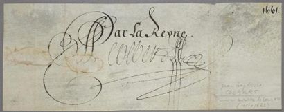 COLBERT (Jean-Baptiste), 1619-1683 : signature...