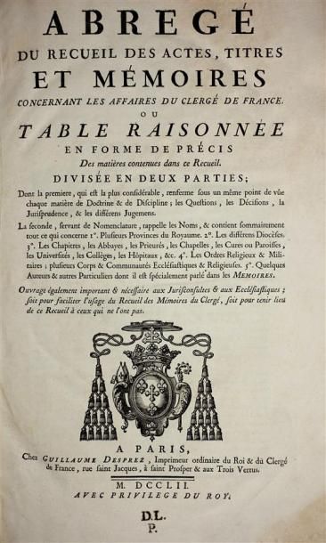 [DU ZAULZET] : Abrégé du recueil des actes,...