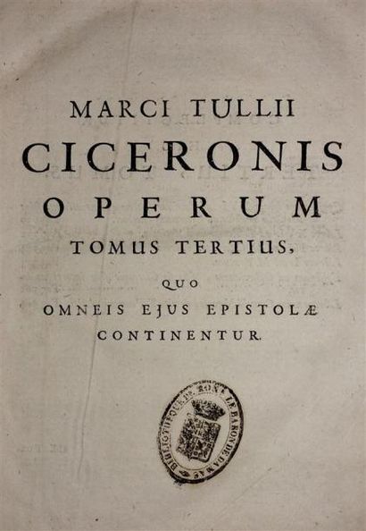 CICERON : Marci Tullii Ciceronis Operum....