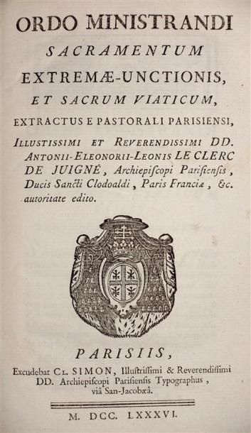 DROIT CANON : Ordo ministrandi sacramentum...