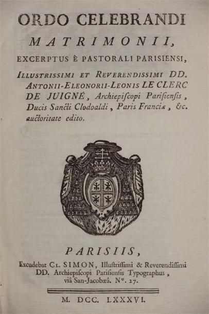 DROIT CANON : Ordo ministrandi sacramentum...
