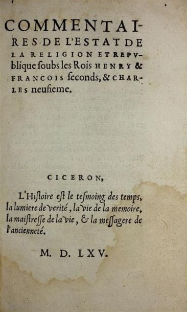 La Place (Pierre de) : Commentaires de l'estat...