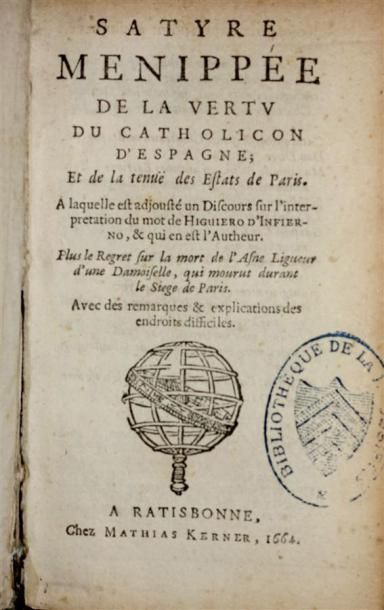 [LEROY (Jean)] : La Satyre Menippée de la...