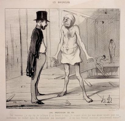 Honoré Daumier (1808-1879) Les Baigneurs....