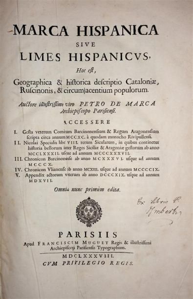 MARCA (Pietro de) : Marca Hispanica. Paris,...
