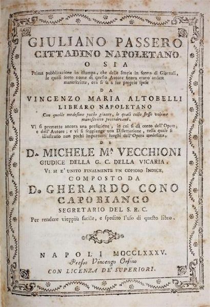- NAPLES. TANUCCI : Memorie degli scrittori...