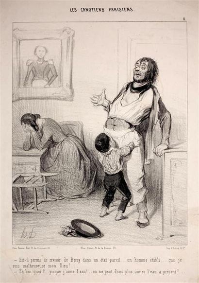 Honoré Daumier (1808-1879) Les Canotiers...